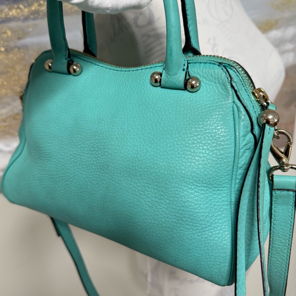 KATE SPADE Leather Crossbody or Handbag, Zipper top, Turquoise Green - Picture 11 of 16